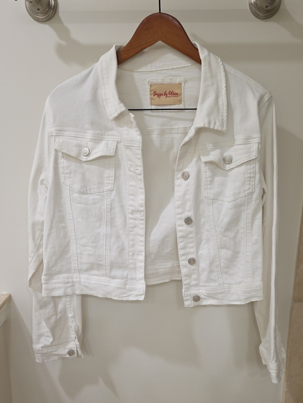 White Denim Jacket - Classic Cropped Jean Jacket